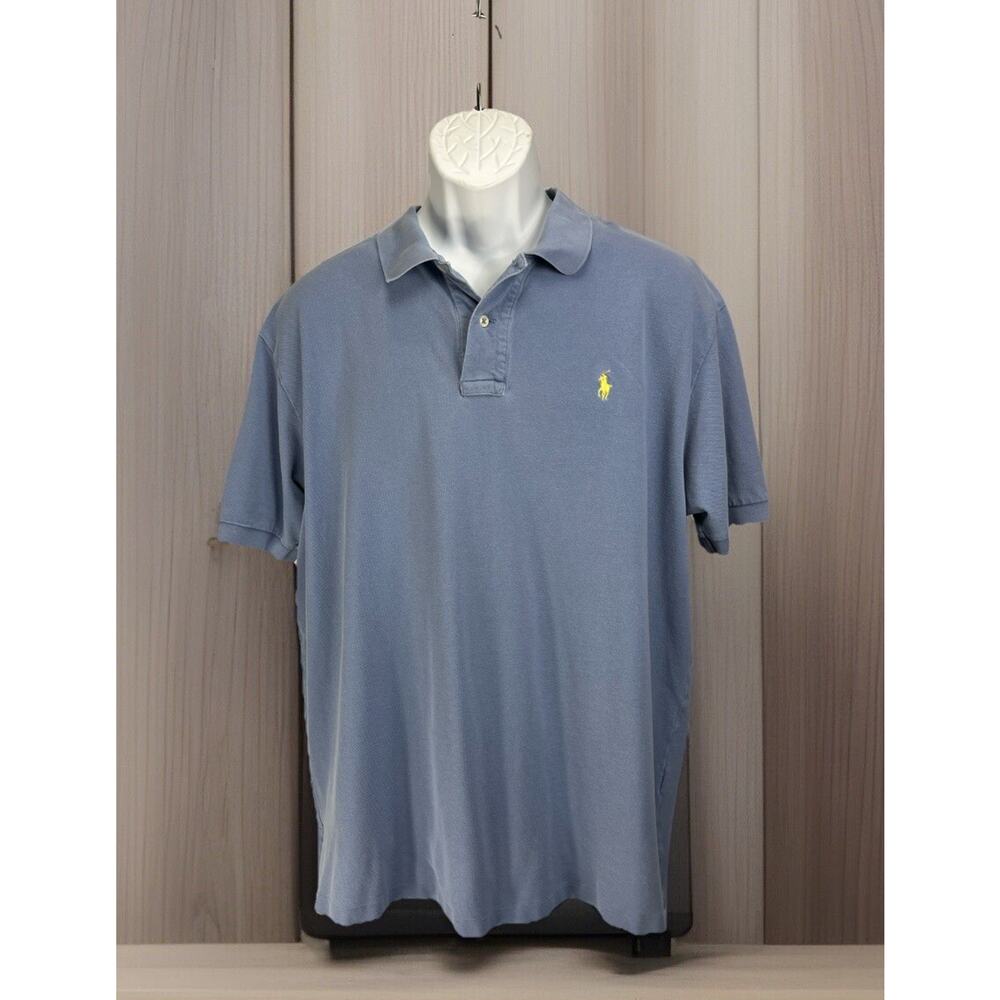 Polo Ralph Lauren Custom Fit Yellow Pony Polo Shirt Men's Size XL
